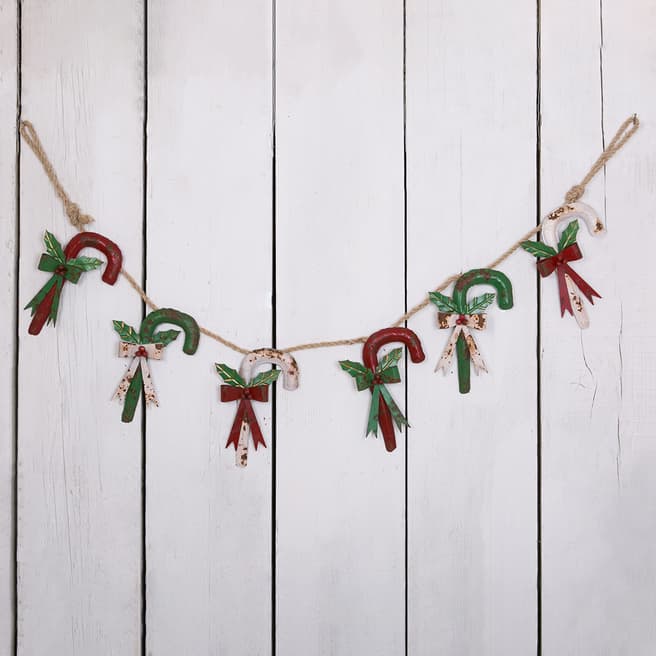 The Satchville Gift Company Metal Candy Cane Garland