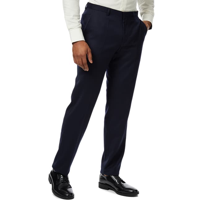 HUGO Navy Simmons Wool Blend Suit Trousers