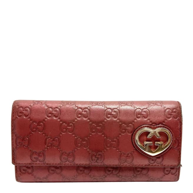 Gucci Bordeaux Gucci Lovely Heart Wallet