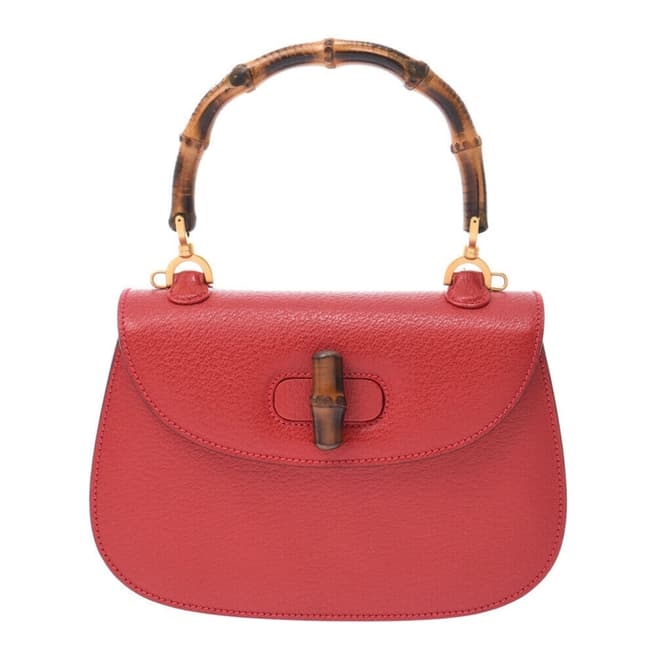 Gucci Vintage Red Gucci Bamboo Handbag