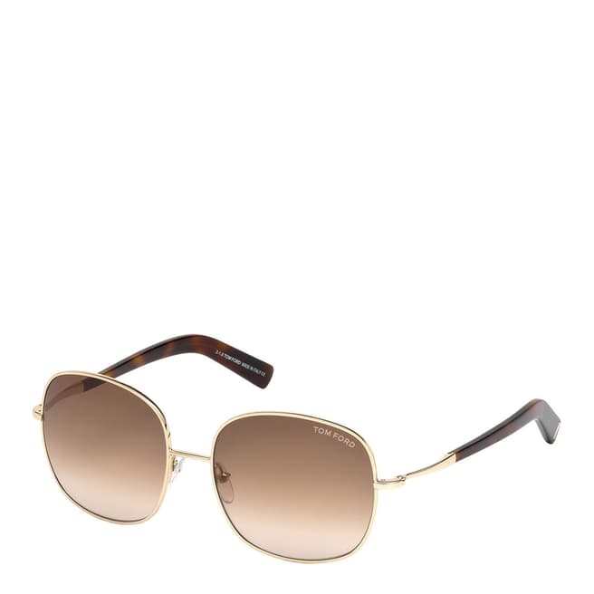 Tom Ford Women's Tom Ford Gold/Brown Sunglasses 57mm