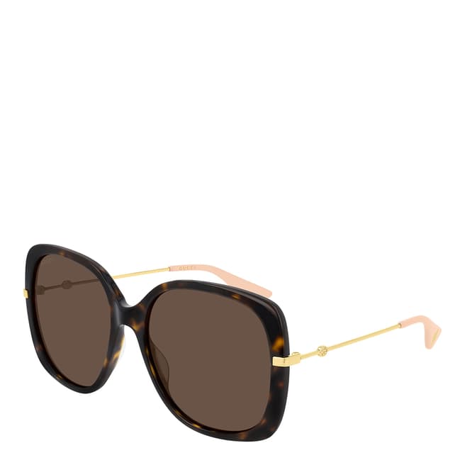 Gucci Women's Gucci Havana/Gold Sunglasses 59mm