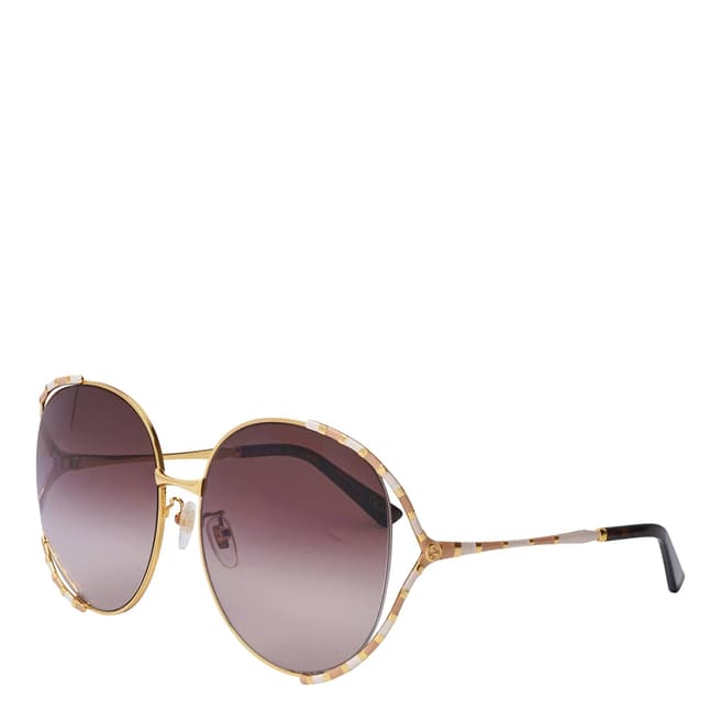 Gucci Women's Gucci Gold/Brown Sunglasses 64mm