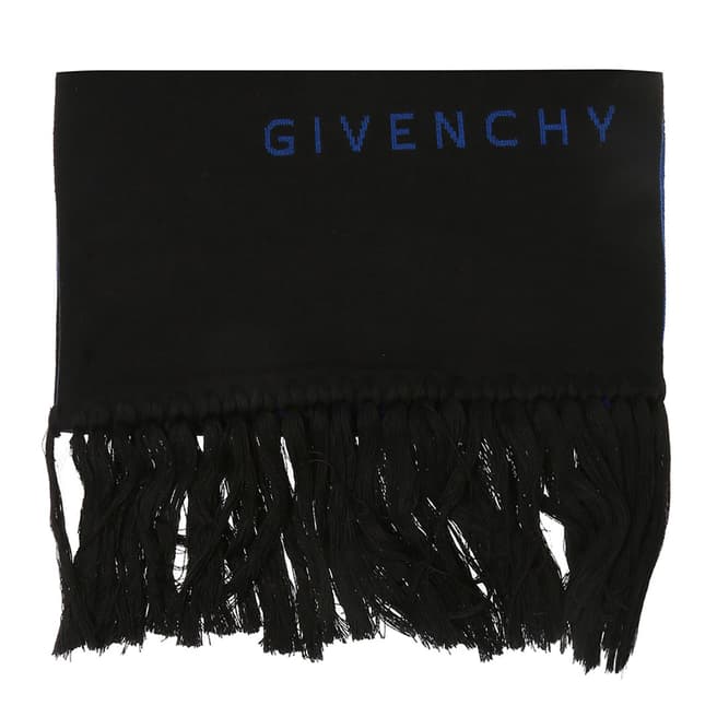 Givenchy Black Wool Givenchy Reversible Scarf With Logo