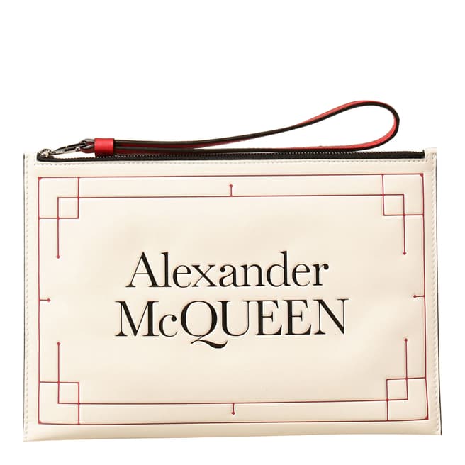 Alexander McQueen White Leather Alexander McQueen Document Case