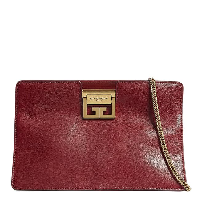 Givenchy Dark Red Leather Givenchy Clutch Bag