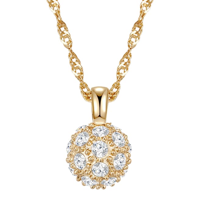 Saint Francis Crystals Yellow Gold Swarovski Ball Pendant Necklace