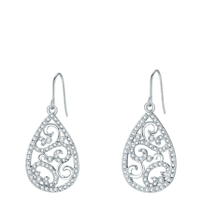 Lilly & Chloe Silver Tear Drop Earrings with Swarovski Crystals