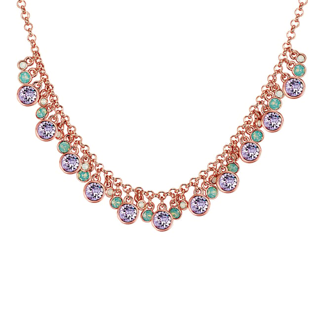 Saint Francis Crystals Rose Gold Multi Colour Swarovski Crystal Necklace