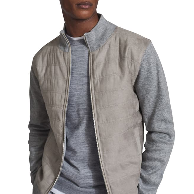 Reiss Soft Grey Quilted Jacket