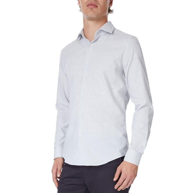 Reiss Grey Zetterberg Brushed Cotton Shirt