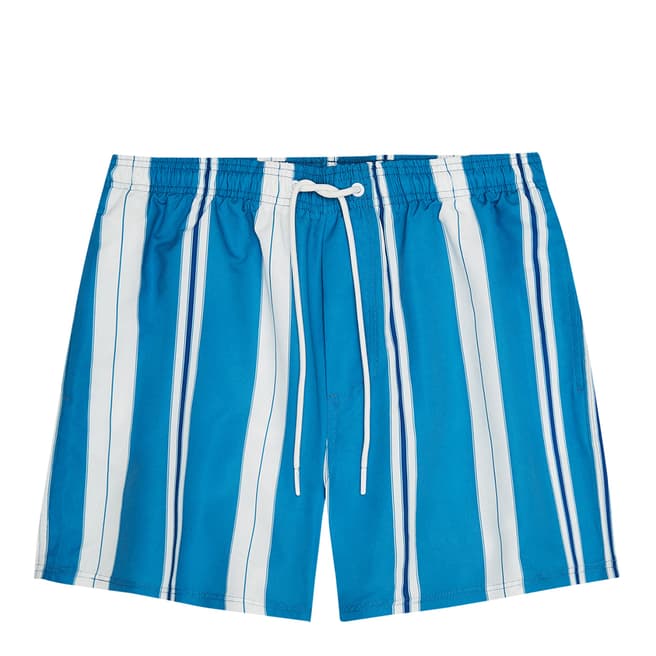 Reiss Blue Tiki Drawstring Striped Swim Shorts