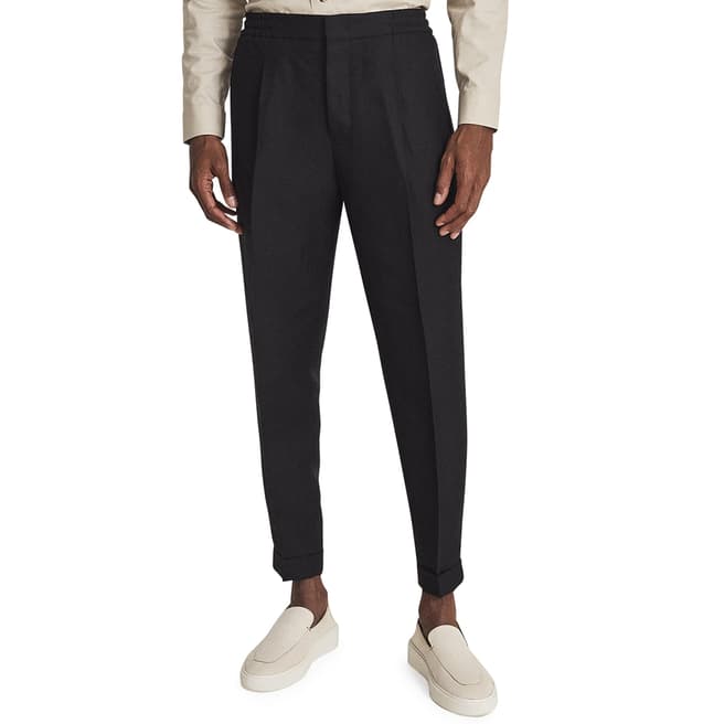 Reiss Black Station Relaxed Trousers