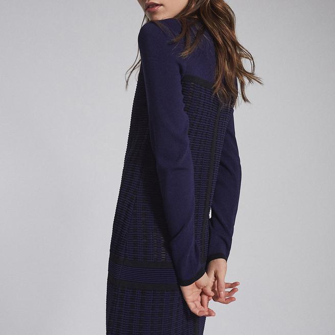 Navy Elsie Textured Knit Dress BrandAlley