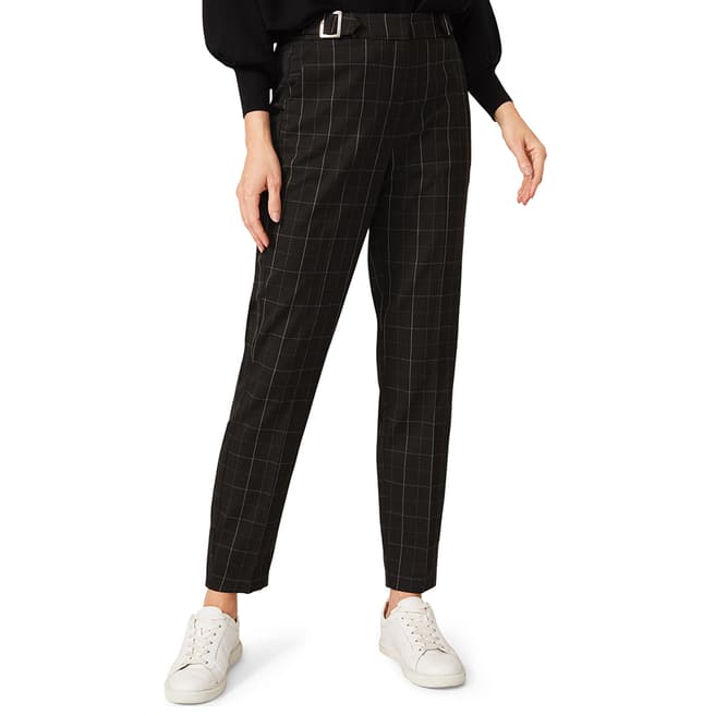 Phase Eight Black Vienna Check Tapered Trousers