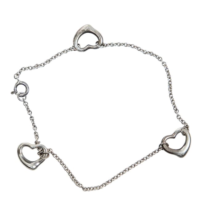 Tiffany & Co. Vintage Silver 3 Open Hearts Bracelet