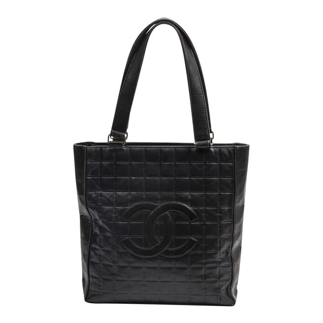 Chanel Vintage Black CC Rectangular Tote