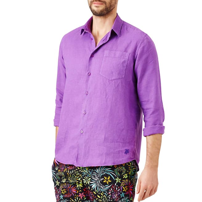 Vilebrequin Light Purple Button Through Linen Shirt