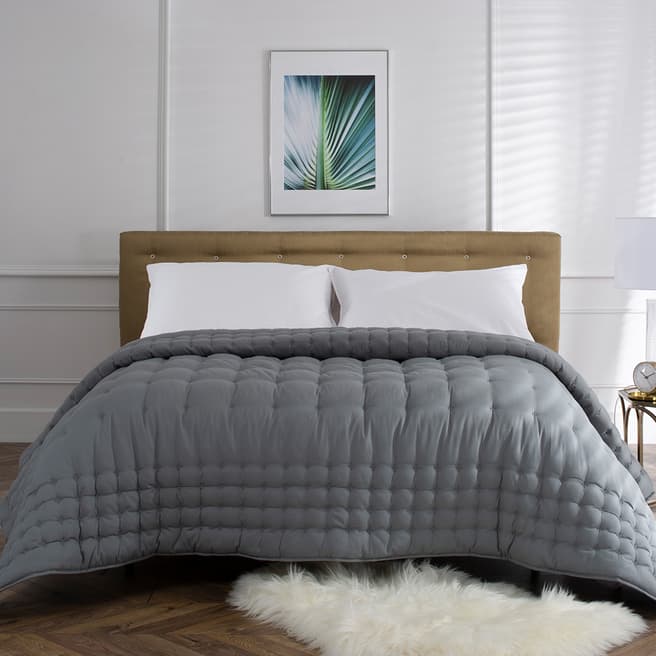 The Lyndon Company Quilted Cotton Bedspread, Charcoal