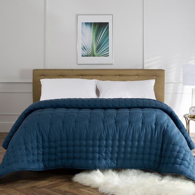 The Lyndon Company Quilted Cotton Bedspread, Navy
