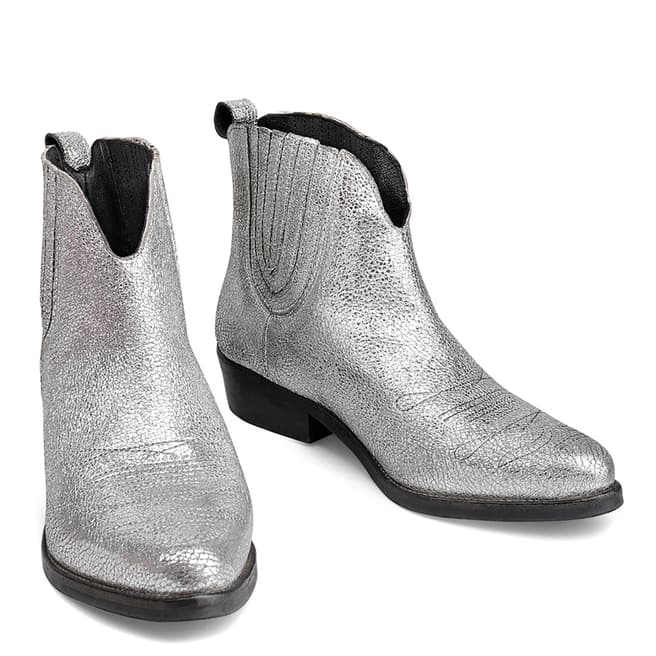 hush Silver Leather Haddon Boots