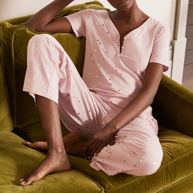 Boden Pink Cotton Blend Pyjama Top