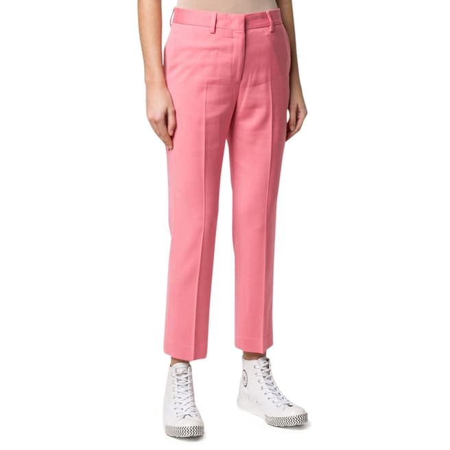 PAUL SMITH Pink Tailored Stretch Wool Blend Trousers