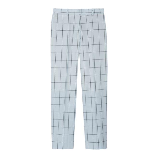 PAUL SMITH Blue Check Tailored Wool Trousers