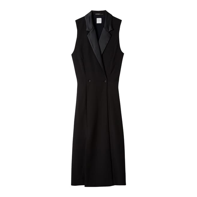 PAUL SMITH Black Midi Tuxedo Dress