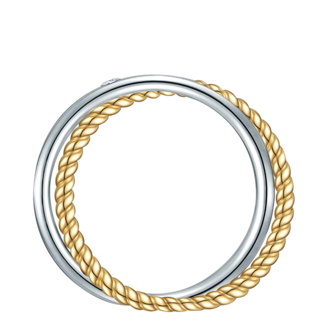 Lindenhoff Silver/ Gold Diamond Ring