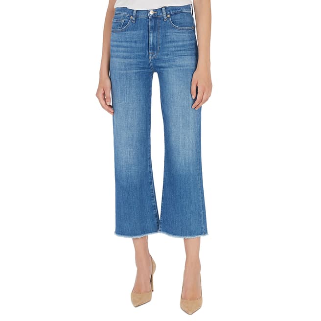 7 For All Mankind Mid Blue Cropped Alexa Stretch Jeans