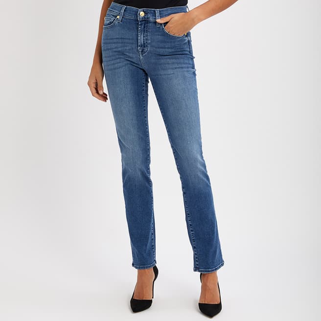 7 For All Mankind Mid Blue Straight Slim Jeans