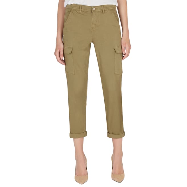 7 For All Mankind Green Stretch Cargo Trousers