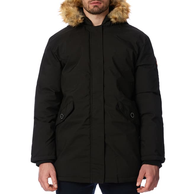 Canadian Peak Black Full Zip Insulated Parka Jacket 