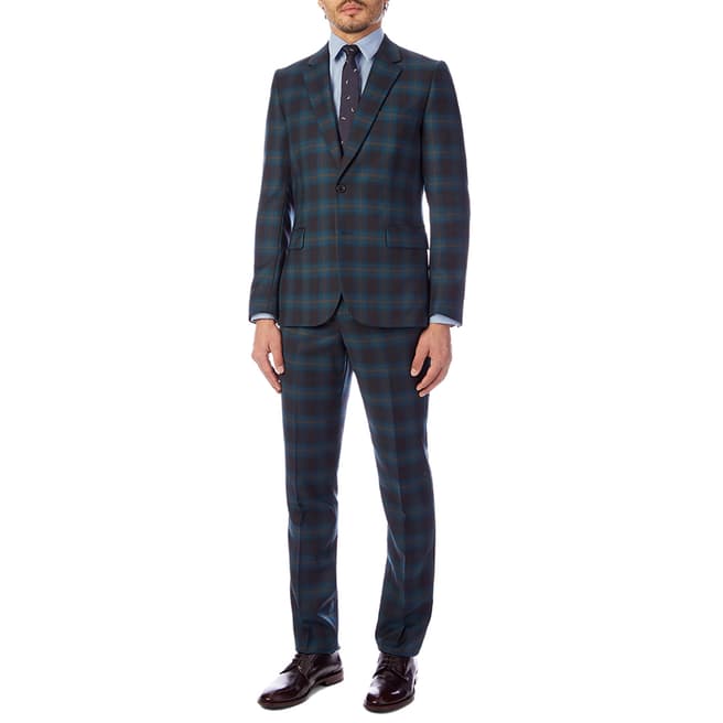 PAUL SMITH Black Checked Tailored Fit Two Button Wool Suit