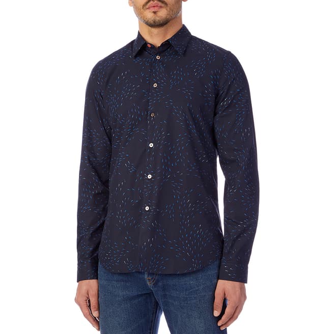 PAUL SMITH Navy All Over Print Cotton Shirt