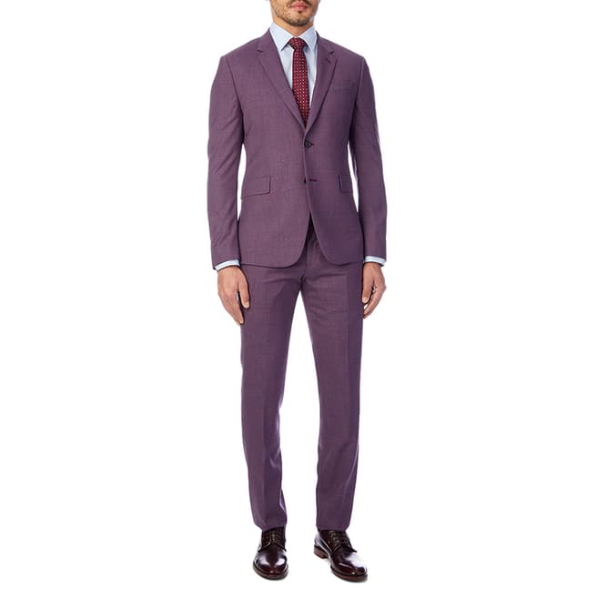 PAUL SMITH Purple Slim Fit Two Button Wool Suit