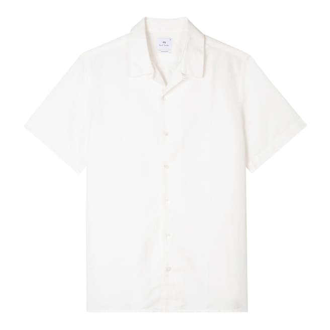 PAUL SMITH White Casual Linen Blend Shirt