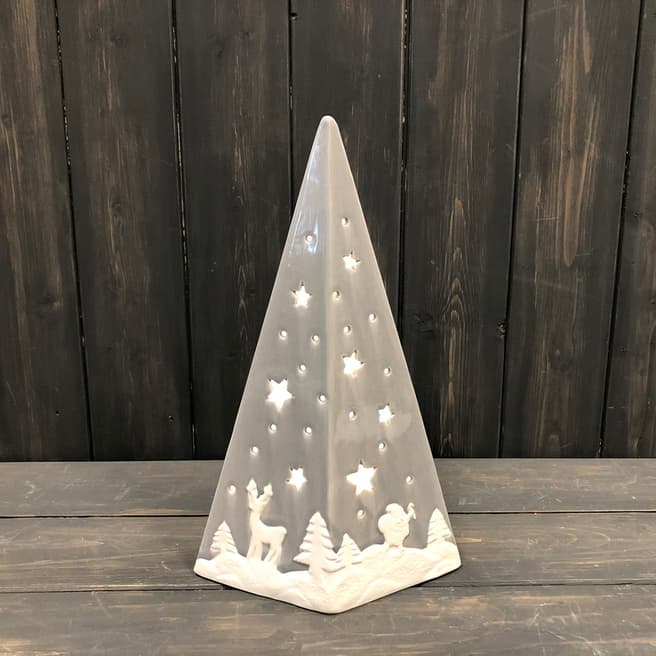 The Satchville Gift Company Grey Ceramic Christmas Tree With Light