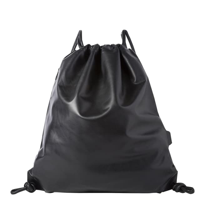 PAUL SMITH Black Show Leather Drawsting Backpack