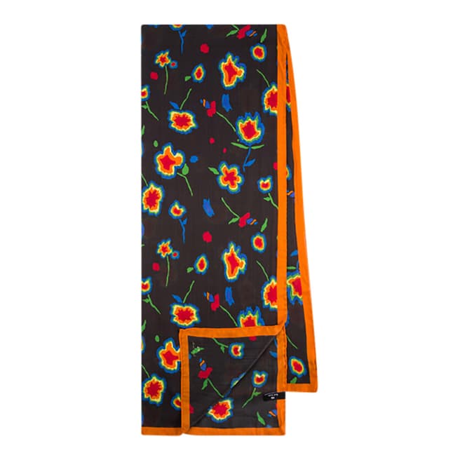 PAUL SMITH Black Heat Map Floral Scarf