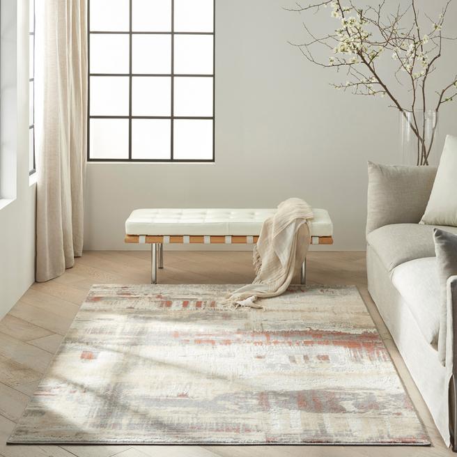 Calvin Klein Enchanting 221x160cm Rug, Grey/Rust