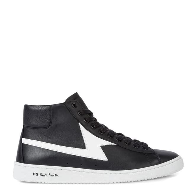 PAUL SMITH Black Leather Hi Top Zag Sneakers