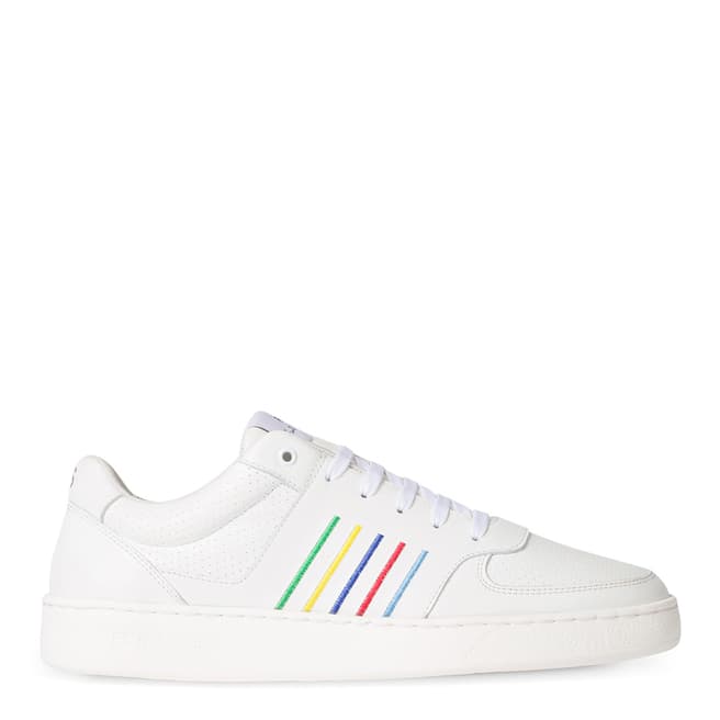 PAUL SMITH White Leather Saturn Striped Sneakers