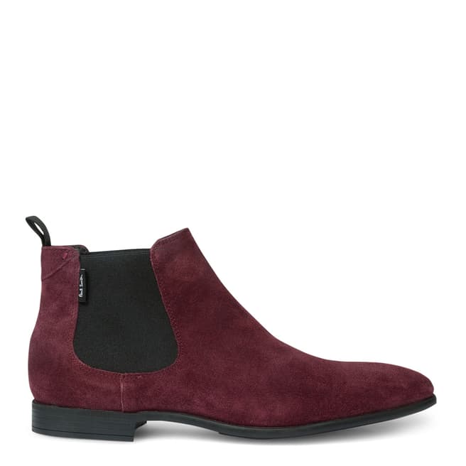 PAUL SMITH Burgundy Suede Falconer Chelsea Boots