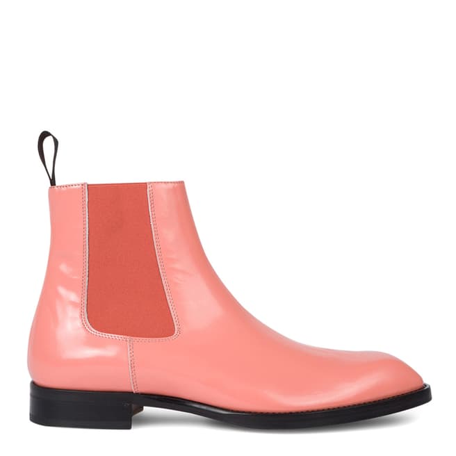 PAUL SMITH Pink Hi-Shine Leather Stealth Boots