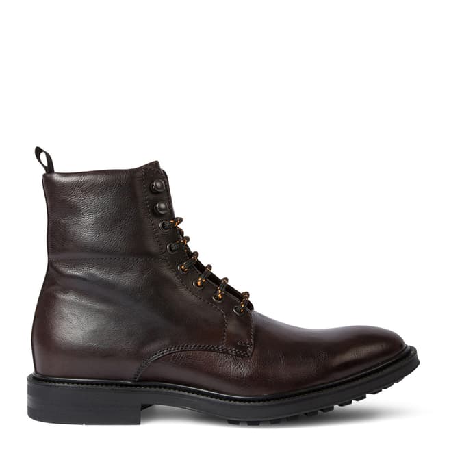 PAUL SMITH Dark Brown Leather Arno Boots