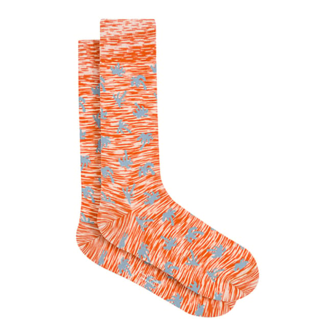 PAUL SMITH Orange Palm Print Socks