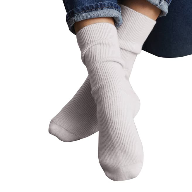 Loop Cashmere White Cashmere Sock