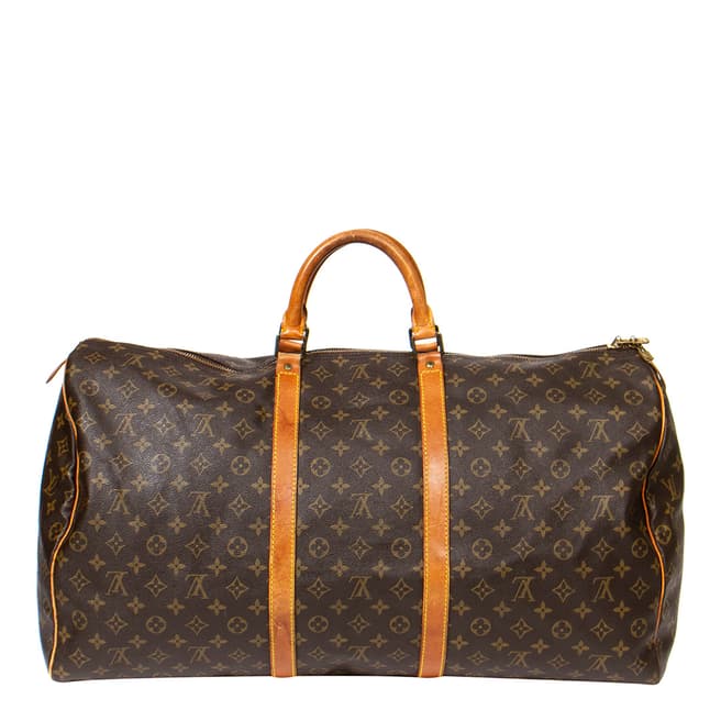 Vintage Louis Vuitton Brown Keepall Travel Bag 60
